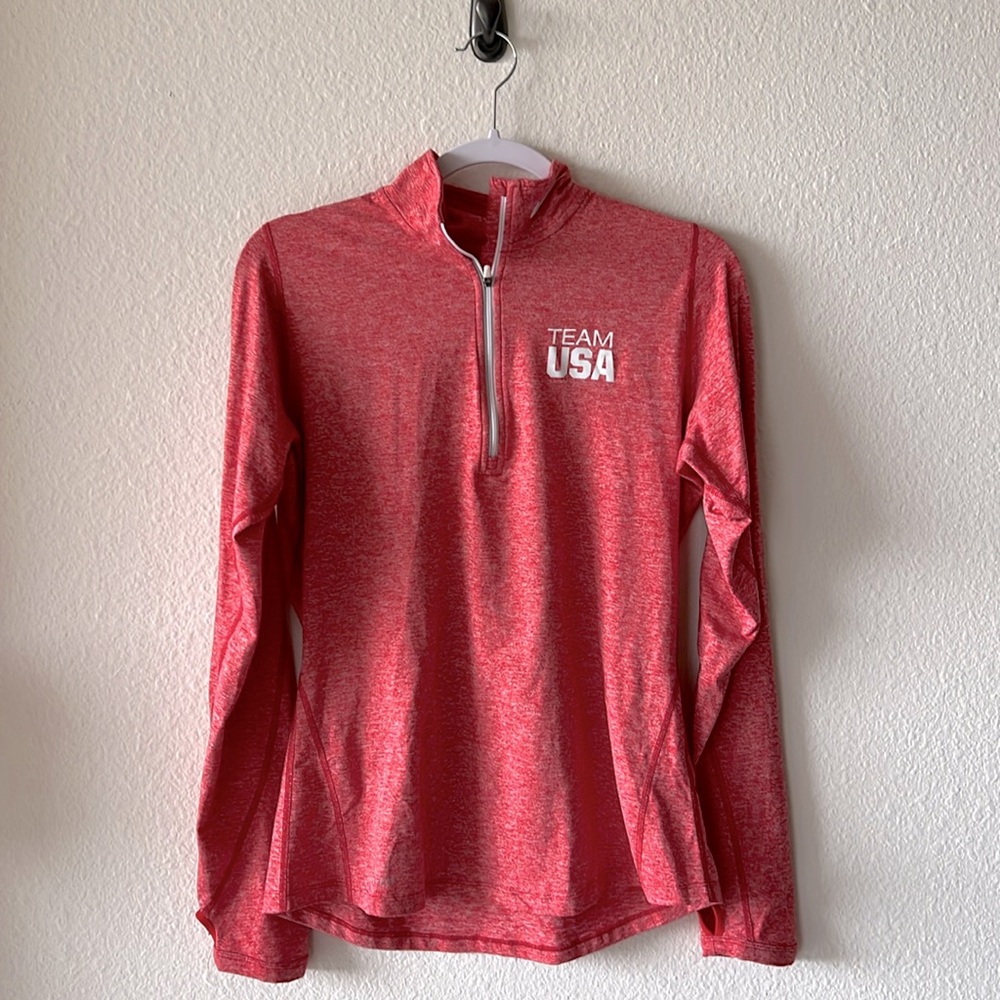 Team USA athletic long sleeve half zip Sz M